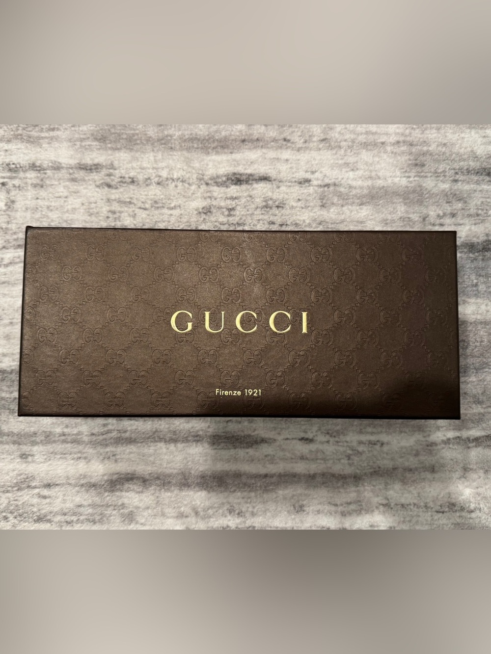 Gucci Brown Box with Gold Logo and Branded Tissue - Picture 2 of 10